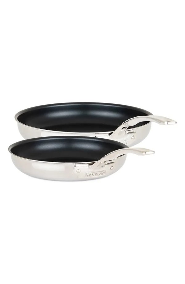 3-Ply Stainless Steel 2-Piece Nonstick Frying Pan Set