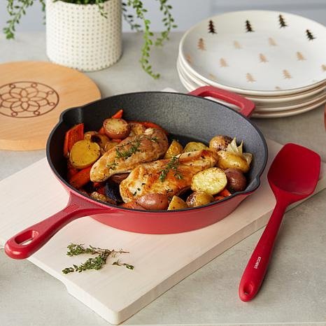 Kitchen HQ Elite 10" Nonstick Cast Iron Frypan with Magnetic Trivet - 9152133 | HSN