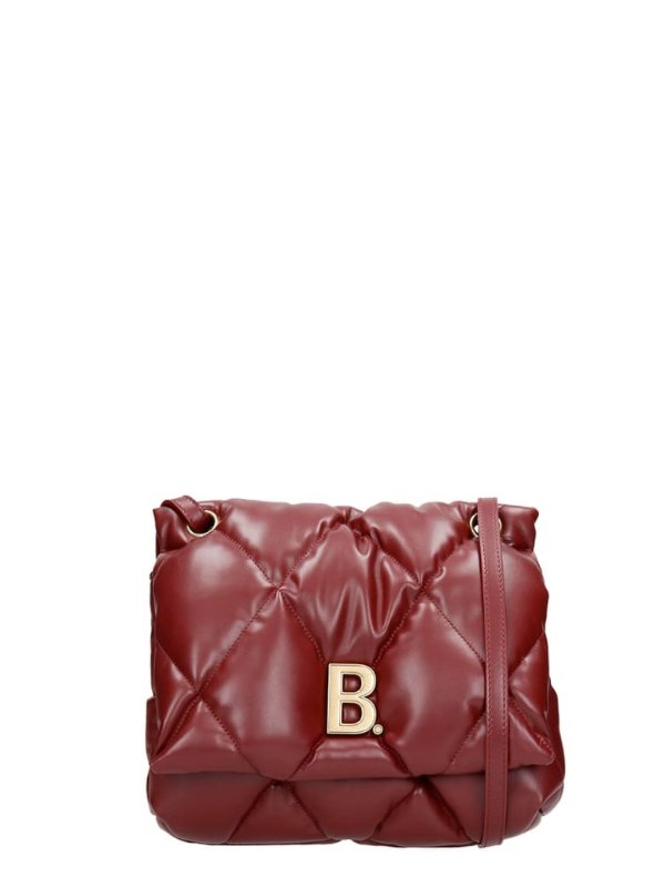 Touch Puffy Shoulder Bag In Bordeaux Leather