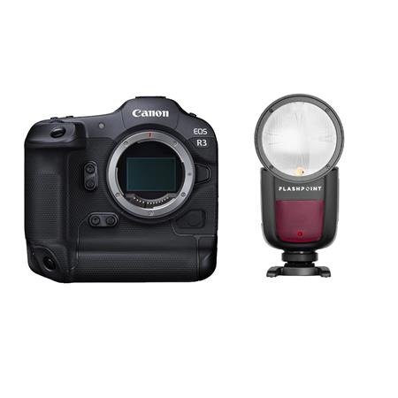 EOS R3 Mirrorless Camera Body with Flashpoint TTL Flash Speedlight