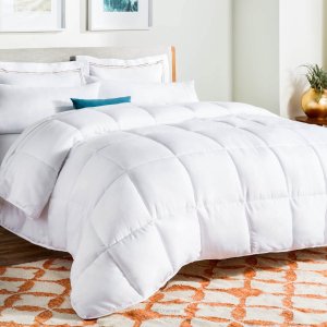 Linenspa Down Alternative Microfiber Comforter/Duvet Insert – Queen Size in White
