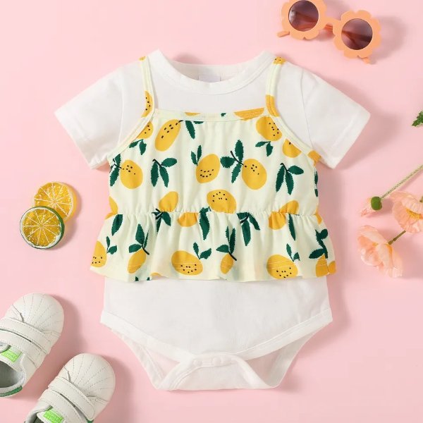 2 Piece Sets Floral Polyester Printed Baby Sets More Festivals