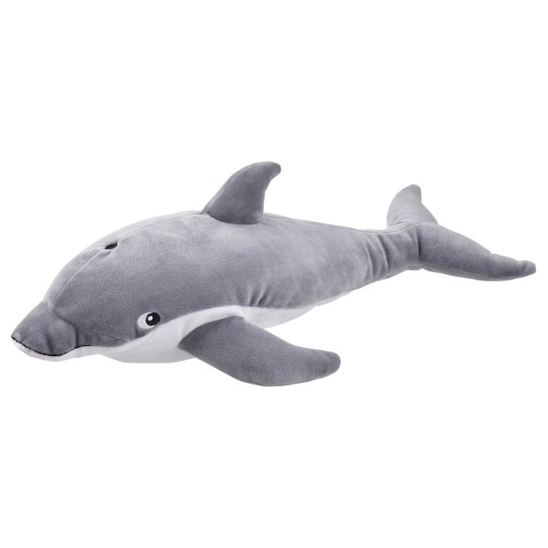 BLAVINGAD Soft toy, dolphin/gray, 20" - IKEA