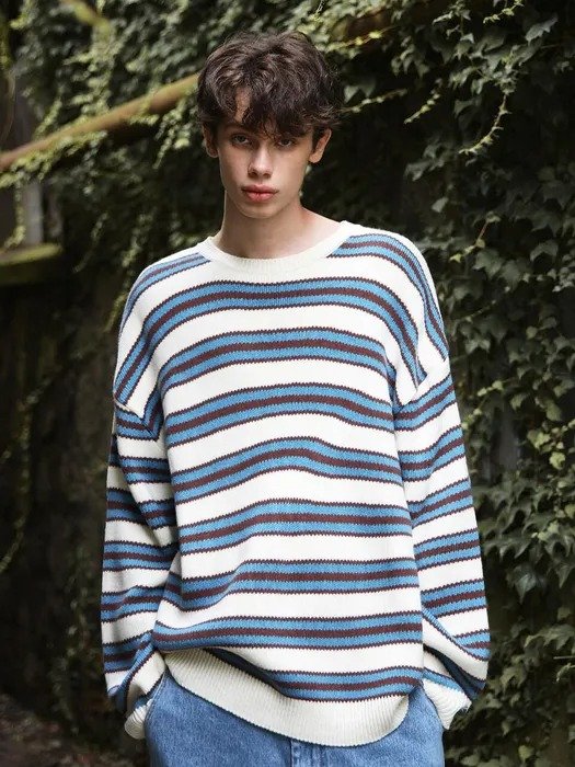 Oversized Fit Stripe Knit Sweater 3 Colors