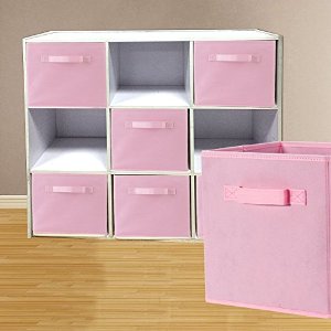 可折叠家用收纳箱 粉色 6个装