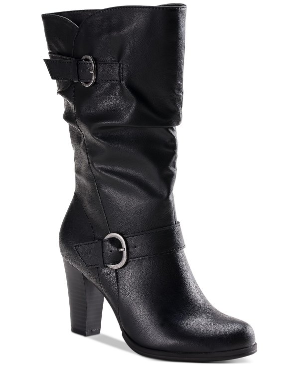 Sachi Block-Heel Mid-Shaft Wide Calf Boots, Created for Macy's