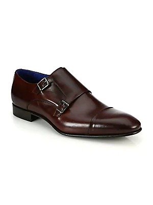 - COLLECTION Double Monk-Strap Leather Shoes