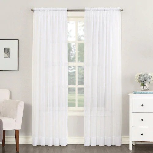 1-Panel Emily Solid Sheer Voile Window Curtain