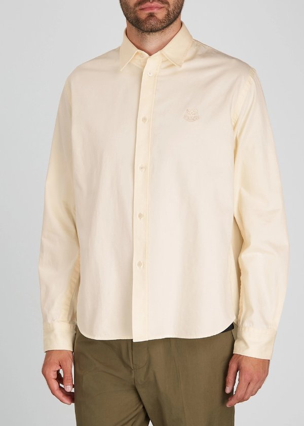 Peach cotton-twill shirt