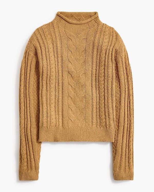 Rollneck™ cable sweater
