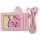 Cooky Character Badge Holder ID Card Wallet with Lanyard for Office School, Pink