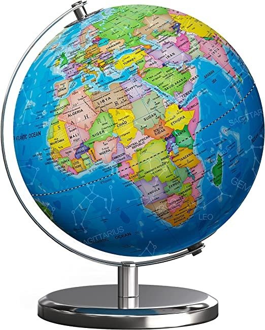 Waldauge Illuminated World Globe with Stand, 9"