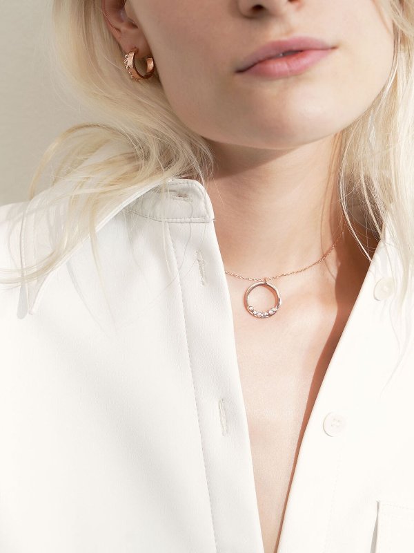 Rose Gold Swarovski® Crystal Studded Pendant Necklace