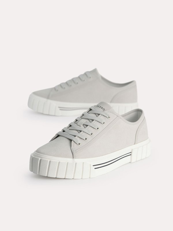 Beat Platform Sneakers - Light Grey