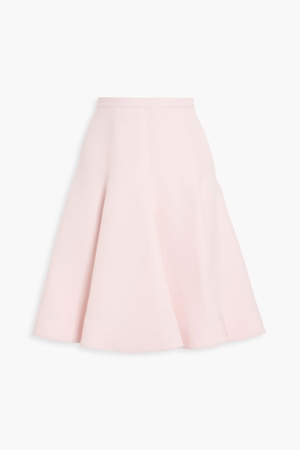 Flared wool and silk-blend crepe skirt