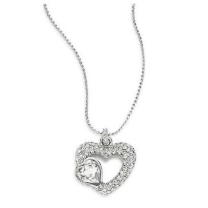  Swarovski Emotion Swarovski Crystal Double Heart Pendant Necklace