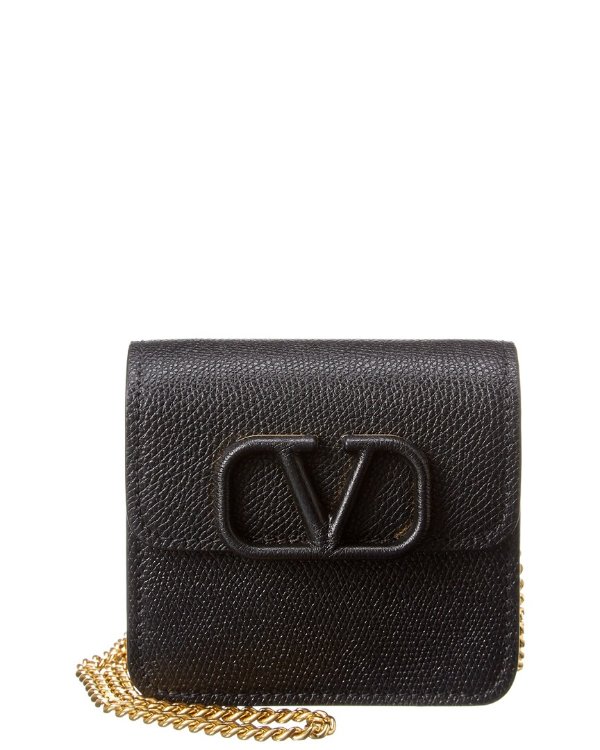 Compact VSLING Leather Wallet On Chain