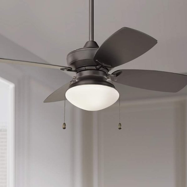 36" Casa Vieja Outlook Matte Black LED Pull-Chain Ceiling Fan - #345J0 | Lamps Plus