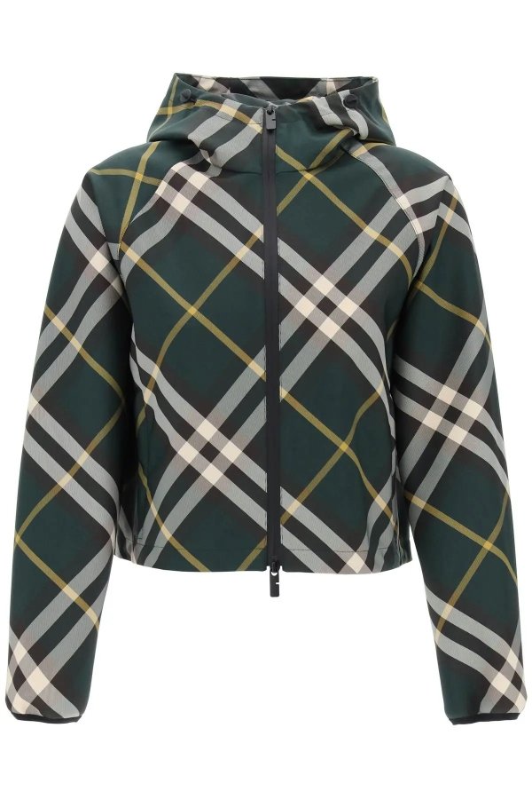 Lightweight Check Cropped Jacket Burberry