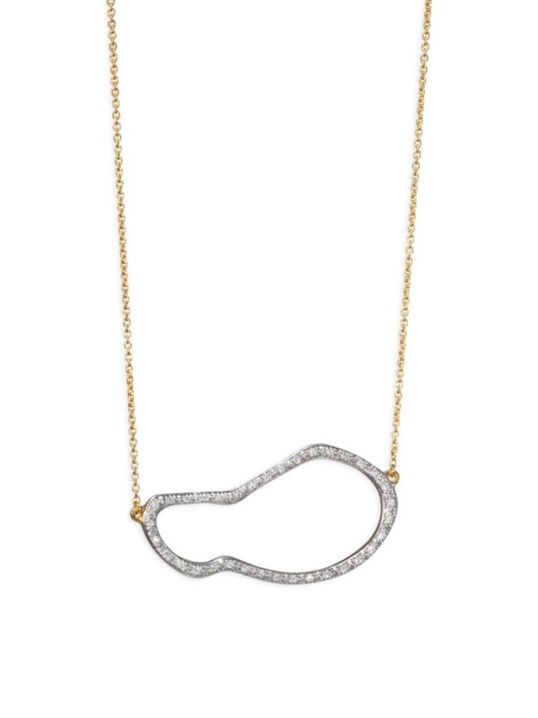 - Riva Small Diamond Pod Pendant Necklace/Goldtone