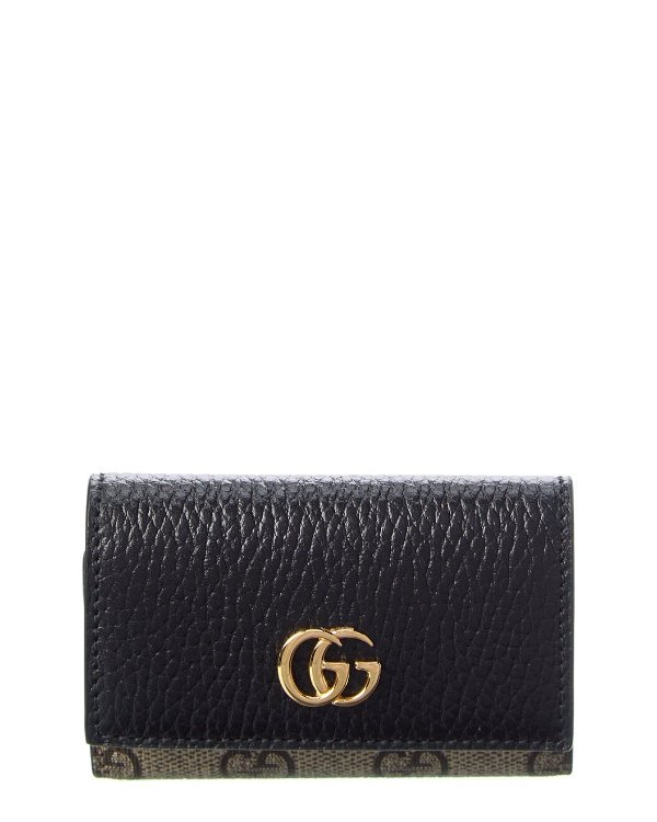 GG Marmont GG Supreme Canvas & Leather Keycase