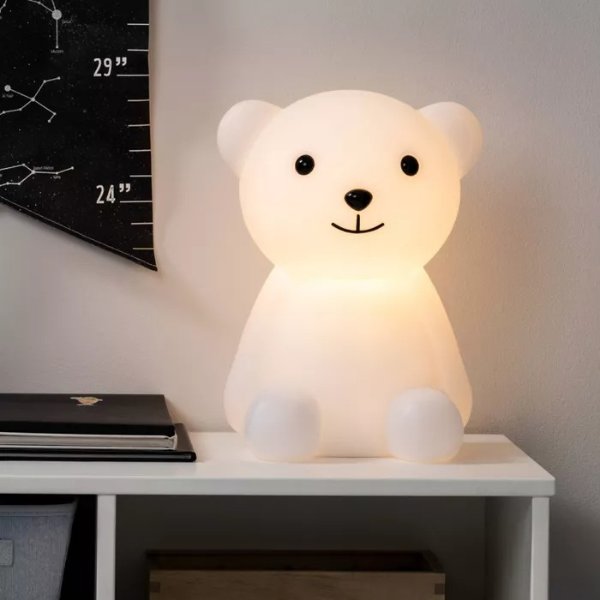 Bear LED Nightlight with Energy Efficient Light Bulb White/Black - Pillowfort&#8482;