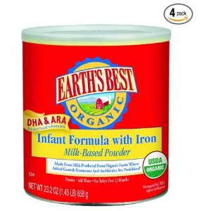 Earth&#39;s Best Organic, Infant Formula with Iron, 23.2 Ounce (Pack of 4)