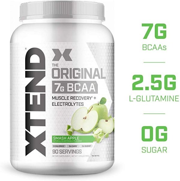 XTEND Original BCAA Powder Smash Apple | Sugar Free Post Workout Muscle Recovery Drink with Amino Acids | 7g BCAAs for Men & Women| 90 Servings