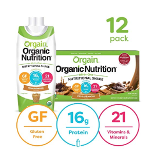 Orgain Organic Nutritional Shake, Iced Cafe Mocha 11 Oz, 12 Count