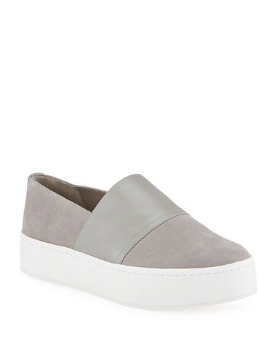 Ward Mixed Leather Slip-on Sneakers