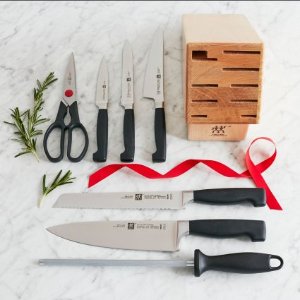 ZWILLING J.A. Henckels Four Star Anniversary 8-pc Knife Block Set - Black/Stainless Steel