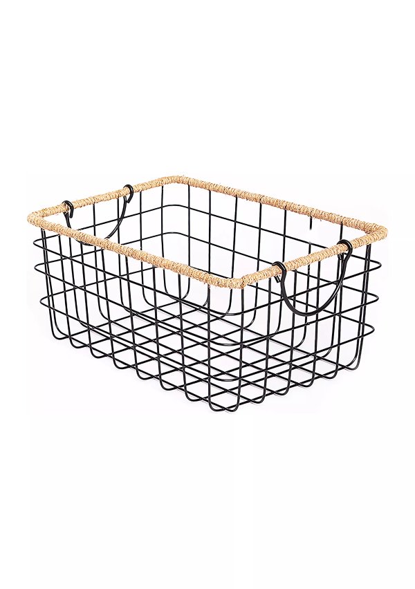 Wire Basket with Jute Trim