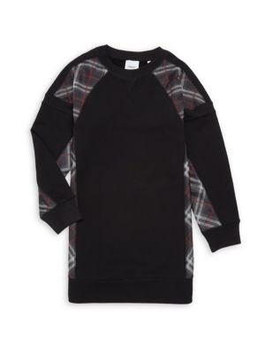 Burberry - Little Girl's & Girl's KG2 Wanda Tartan Patch Jersey Sweatshirt Dress
