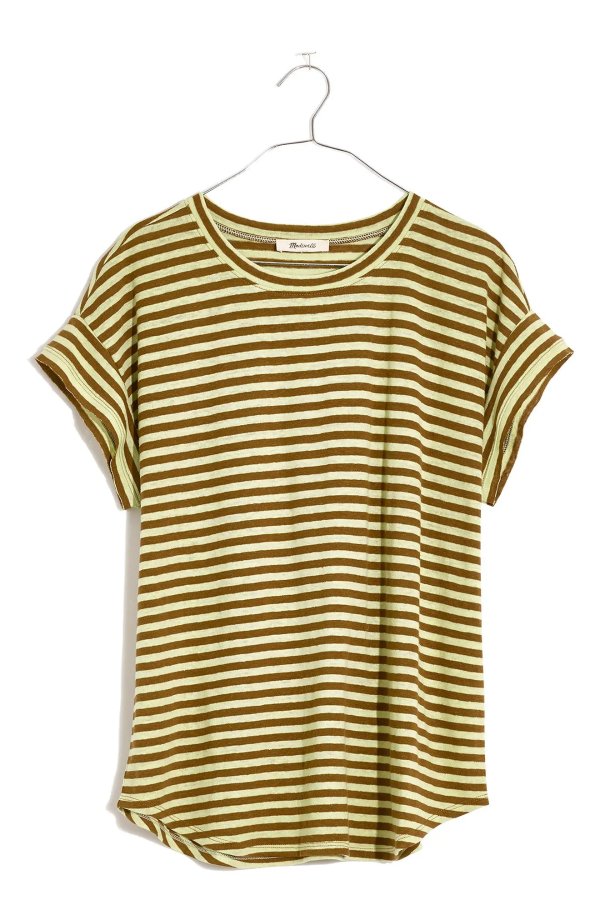 Asbury Lorrie Stripe Linen Blend T-Shirt