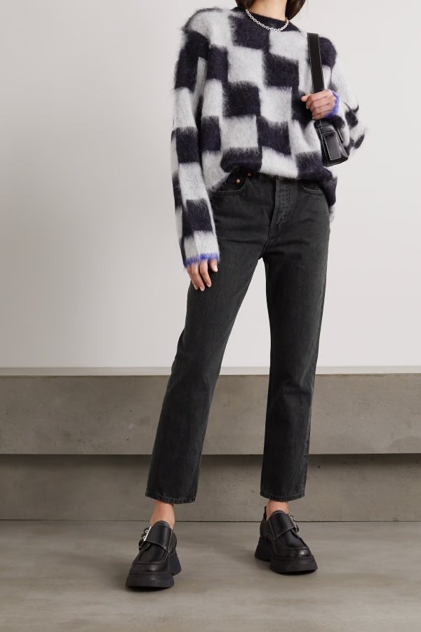 Karolina cropped high-rise straight-leg jeans