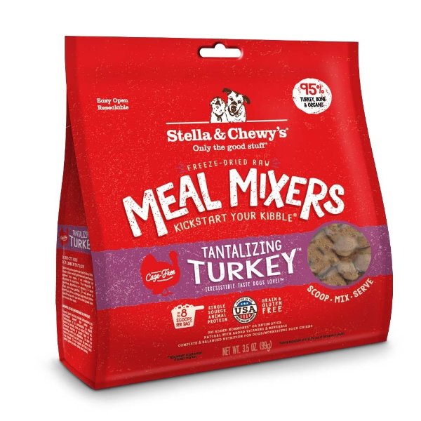 Stella & Chewy's Freeze Dried Raw Tantalizing Turkey Meal Mixers Grain Free Dog Food Topper | Petflow