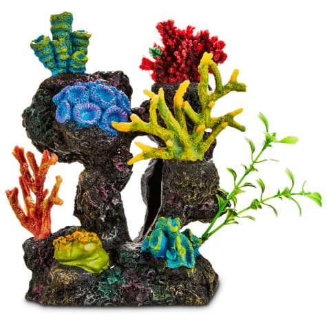 Coral Reef with Silk Plants Aquarium Ornament | Petco