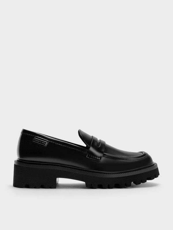 Covered Ridge-Sole Loafers - Black Box
