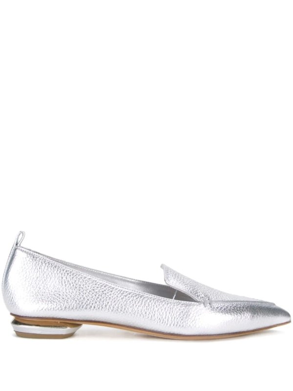 BEYA Loafers in silver metallic Leather | Nicholas Kirkwood