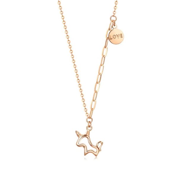 Minty Collection 18K Rose Gold Unicorn Necklace | Chow Sang Sang Jewellery eShop