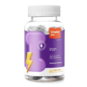 Chapter Six Iron Gummies, Iron Gummies Supplement with Vitamin C, Iron for Adults 10mg, Kosher, 60 Flavored Gummies (10MG)