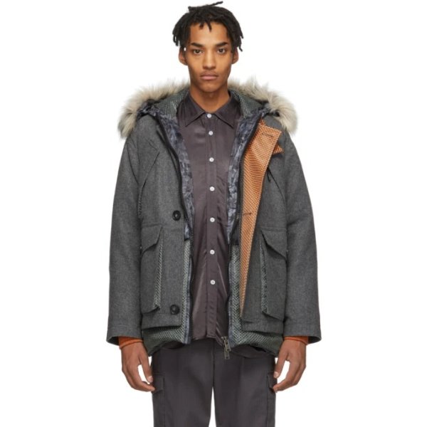 - Grey North Hollywood Edition Down Camouflage Arctic Parka