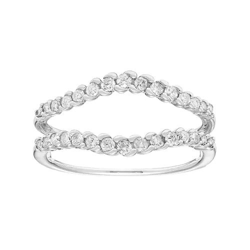 14k White Gold 3/8 Carat T.W. Diamond Enhancer Wedding Ring
