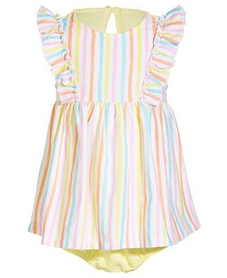 Baby Girls Summer Stripe Cotton Sunsuit, Created for Macy's