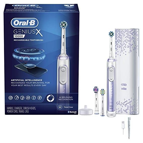 GENIUS X Electric Toothbrush With 3Replacement Brush Heads & Toothbrush Case, Orchid Purple