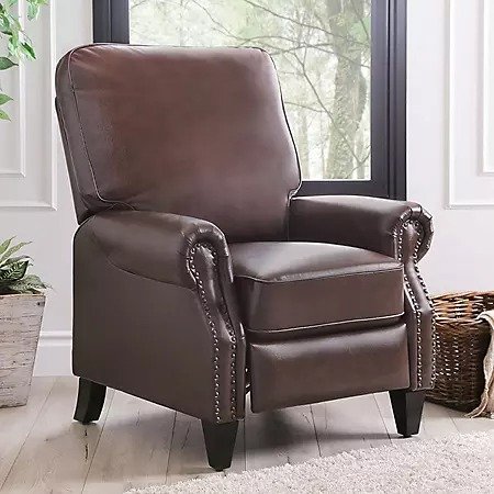 Braxton Bonded Leather Pushback Recliner, Assorted Colors - Sam's Club