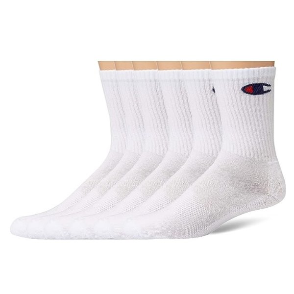 Men's Double Dry Moisture Wicking Crew Socks; 6 Packs