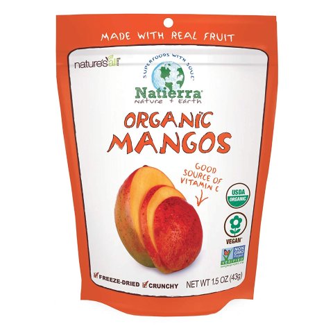 NatierraNature s Organic Freeze-Dried Mangoes | Gluten Free & Vegan | 1.5 Ounce