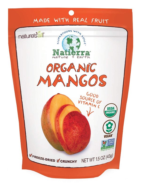 Nature's Organic Freeze-Dried Mangoes | Gluten Free & Vegan | 1.5 Ounce