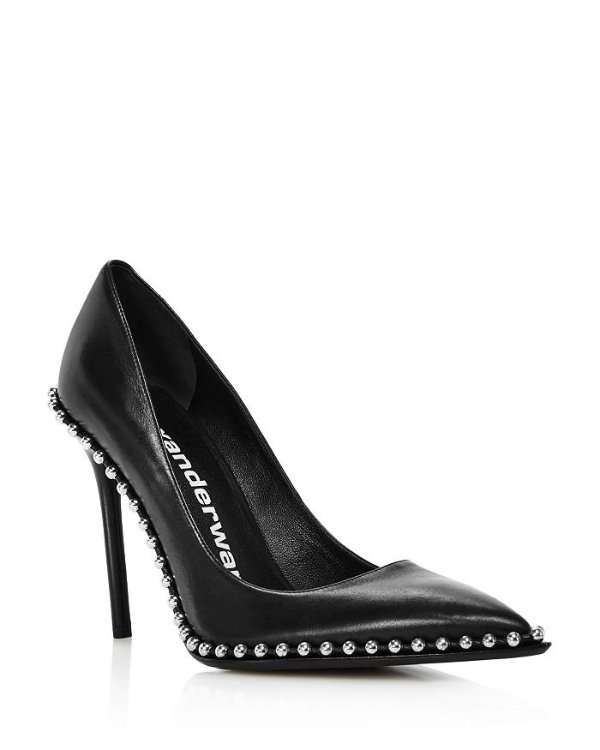 Women's Rie Studded Leather Pumps
